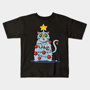 Merry Cat-mus Meow Kids T-Shirt